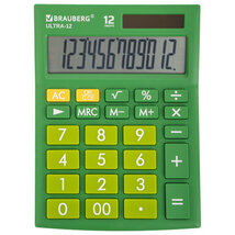 Калькулятор 12 разр. BRAUBERG зеленый -12-GN																														 																														 																														
