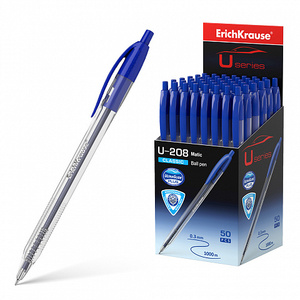 Ручка "EK "Ultra Glide U-208" автомат. синяя шариковая 1мм
