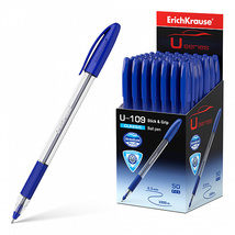 Ручка "EK" U-109 Classic Stick@Grip 1мм резин.вставка синяя